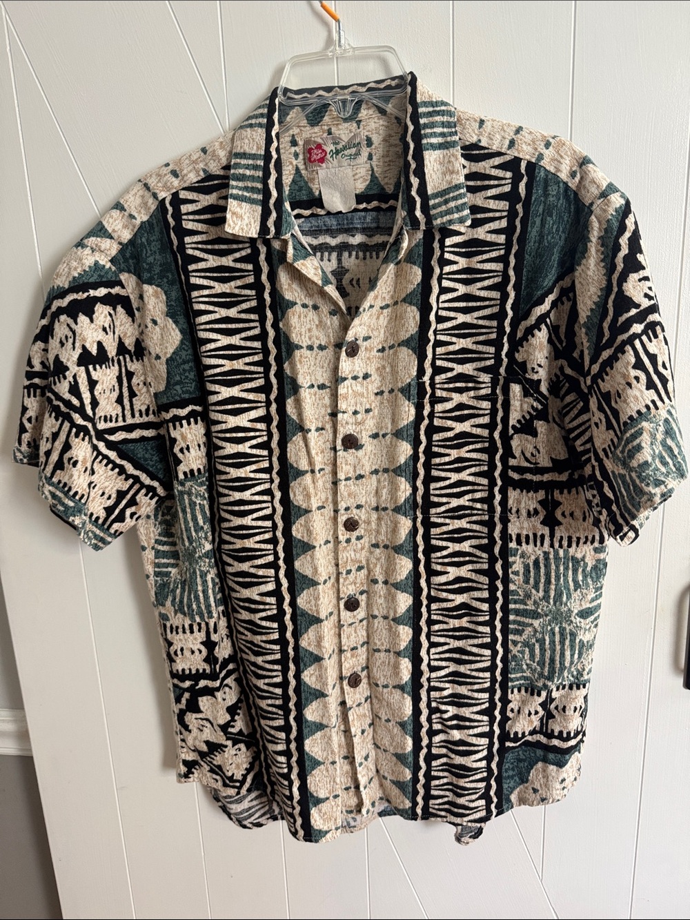 Vintage Bark Cloth Hilo Hattie Hawaiian Aloha Shirt Mens L